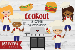 Cookout Clip Art Graphics & SVG Cutting Files