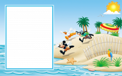 Mickey Mouse and Friends on the Beach Transparent Photo Frame ...