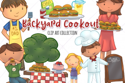 Backyard Cookout Clip Art Collection