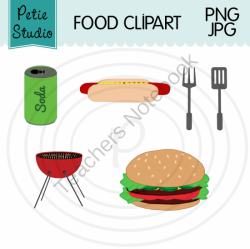 Summer Cookout Clipart, Grill, Cheeseburger, Food Clipart ...