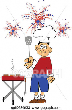 Vector Clipart - July 4th cookout. Vector Illustration ...