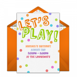 Free Let's Play! Invitations | Pinterest | Free birthday, Outdoor ...