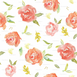 Coral Watercolor Peonies fabric - angiemakes - Spoonflower