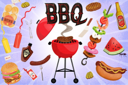 BBQ Cookout Clip Art Graphics ~ Illustrations ~ Creative Market