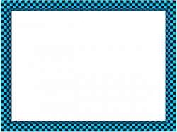 Blue Black Funky Checker Rectangular Powerpoint Border | 3D Borders