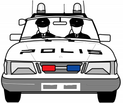 Police Car Black And White Clipart
