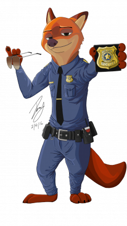 Nick Wilde Cop (Zootopia) by SlashySlashy on DeviantArt