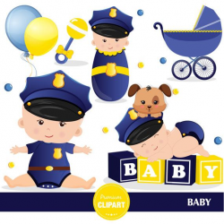Baby shower clipart Police officer baby Policeman clipart ...