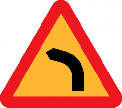Clipart - Dangerous bend, bend to left