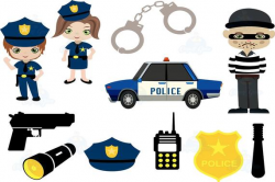 Police Robber Clipart, Police Robber Clip art, Police clipart, Robber  clipart, Car Clipart, Cop clipart, handcuffs clipart, gun clipart, cap