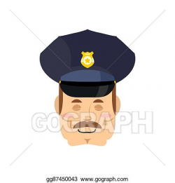 Vector Clipart - Good friendly cop. happy policeman. funny ...