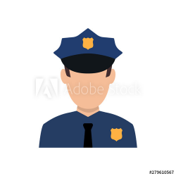 Police officer avatar illustration. Trendy policeman icon in ...