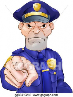 Vector Art - Angry pointing police officer. Clipart Drawing ...