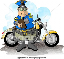 Stock Illustration - Motorcycle cop. Clipart Drawing ...