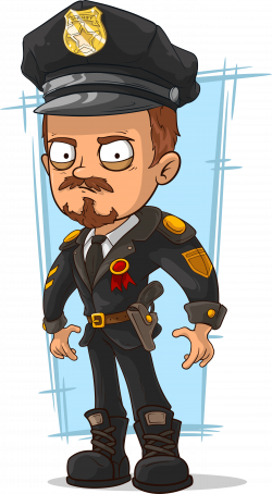 Police officer Cartoon Stock illustration - Hand painted police ...