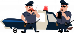 Police officer Police car Icon - A police officer handling a case ...