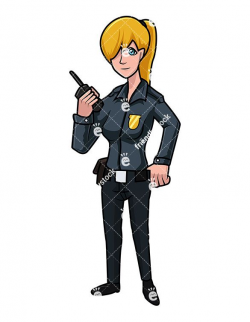 Female Cop Holding A Radio | Vector Illustrations in 2019 ...