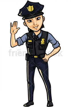 Asian Female Police Officer | Vector Illustrations | Vector ...