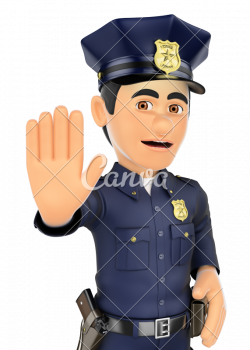 Surprise Picture Of Policeman 3D Ordered To Stop Photos By Canva #6784