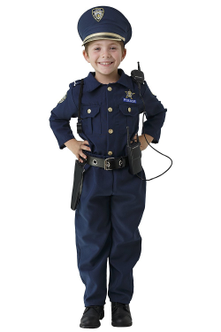 Dress Up America Deluxe Police Dress Up Costume Set - Includes Shirt,  Pants, Hat, Belt, Whistle, Gun Holster and Walkie Talkie (T4)