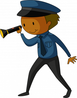 Security guard Safety Illustration - Take the flashlight guard 1145 ...