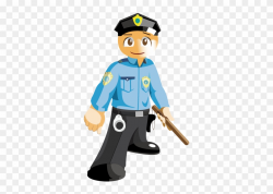 Police Cartoon Security Guard Career With Batons Clipart ...
