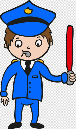 Cartoon Police officer, A cartoon whistle policeman ...