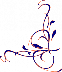 Floral Swirl - Navy & Coral Clip Art at Clker.com - vector clip art ...