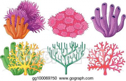 Vector Clipart - Different types of coral reef. Vector ...