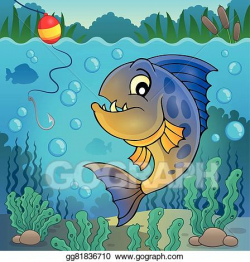 Vector Art - Piranha fish underwater theme 2. Clipart ...