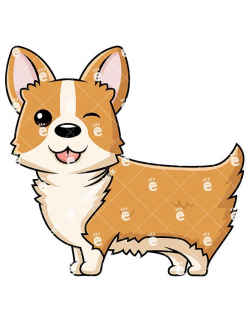 Cute Corgi Dog Winking Cartoon Vector Clipart | Pinterest | Corgi ...