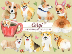 Corgi Clipart Watercolor Dog Welsh Corgi Butt Puppy Pet Kawaii Digital  Download Invitation Paint Planner