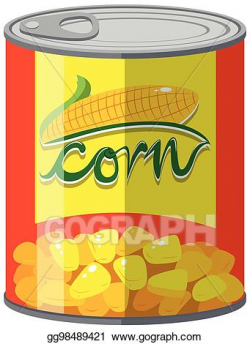 Vector Art - Sweet corn in aluminum can. Clipart Drawing ...