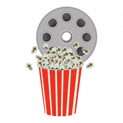 Color Movie Film Clipart with Pop Corn Icon - Icons by Canva