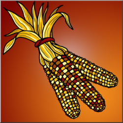 Clip Art: Indian Corn 2 Color I abcteach.com | abcteach