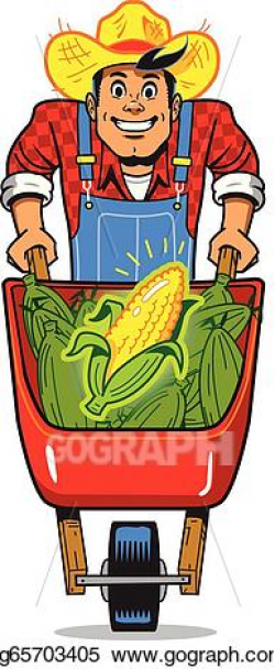 Vector Art - Corn farmer. Clipart Drawing gg65703405 - GoGraph