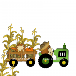 Fall Clipart Set - Hedgehog Art - Tractor Clipart- Corn Maze ...
