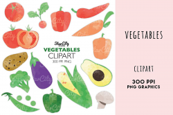 Vegetable Clipart, Corn, Avocado, Carrot, Pepper, Broccoli