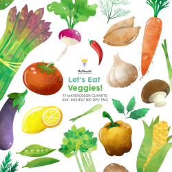 vegetables clipart, watercolor vegetables clipart, Kitchen clipart, Veggies  watercolor, Vegetable clip art, Organic, Culinary clipart, PNG
