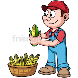 Farmer Harvesting Corn | All Things Teacher | Vector clipart ...