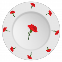 Clipart - Plate with carnation pattern