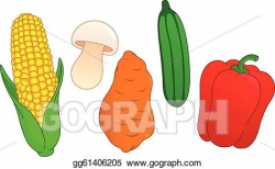 EPS Vector - Vegetable set 3. Stock Clipart Illustration ...