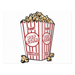 popcorn corn snack food movie night fun postcard | Zazzle ...
