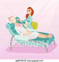 Vector Illustration - Woman in beauty salon during ...