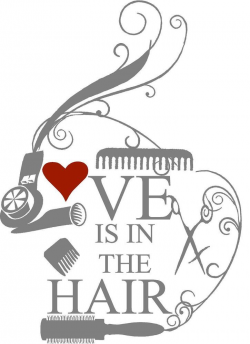 Love is in the Hair decal Hairstylist Beautician ...
