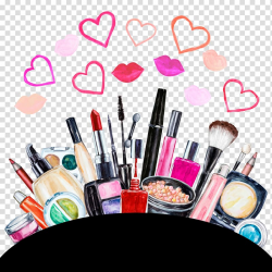 Makeup brush illustration, Cosmetics Eye shadow Lipstick ...