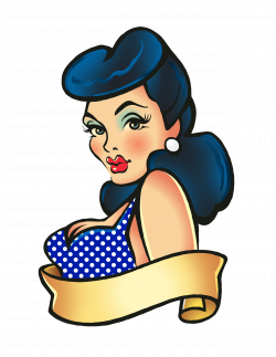 Black Hair Bettie Bang Paige Style Rockabilly Greaser Pinup PNG HD ...