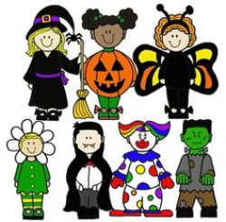 Kids In Halloween Costumes Clipart – Fun for Christmas