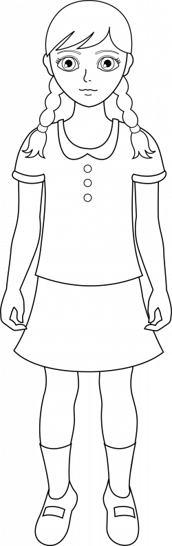 28+ Collection of Girl Clipart Black And White Outline | High ...