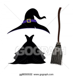 Vector Art - Witch hat with strap and buckle. black gothic ...